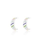 OOZOO Jewellery - Zilverkleurige/regenboog oorringen - SE-3050