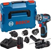 Bosch Professional GSR 12V-35 FC Accu Schroefboormachine FlexiClick 12V 3.0Ah + 5x Hulpstukken in L-Boxx - 06019H3008