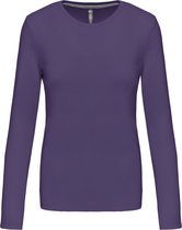 Damesshirt met lange mouwen en ronde hals Purple - L