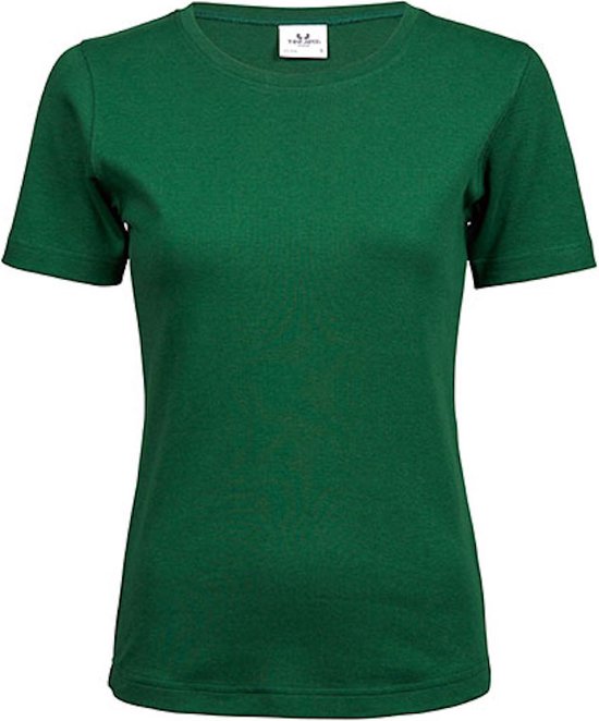 Donkergroen dames T-shirt met korte mouwen