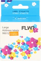 FLWR - Labels / Dymo 99012 adreslabel / oranje / Geschikt voor Dymo