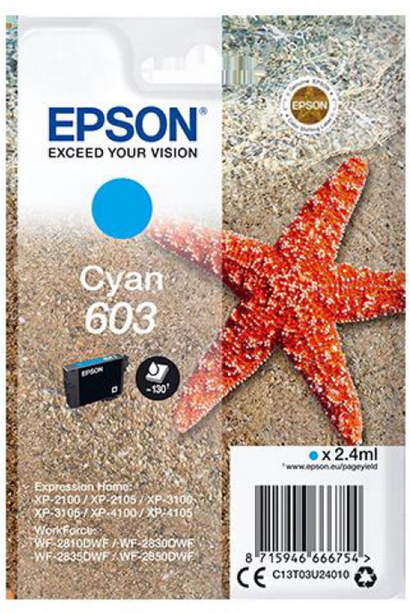 Epson Singlepack Cyan 603 Ink