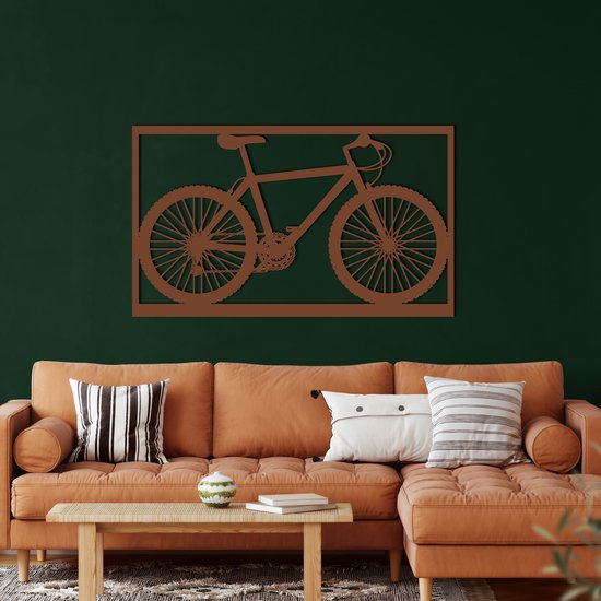 Wanddecoratie | Fiets / Bicycle | Metal - Wall Art | Muurdecoratie | Woonkamer | Buiten Decor |Bronze| 75x42cm