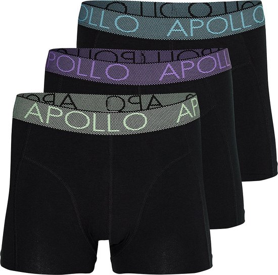 Apollo - Boxershort heren - Zwart - Maat M - Heren boxershort - Boxershort multipack - Heren boxershort pack - Ondergoed Heren - 3-Pack