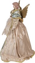 Clayre & Eef Figure de Noël Ange 43 cm Couleur or Textile sur plastique Décorations d'arbre de Noël