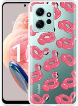 Cazy Hoesje geschikt voor Xiaomi Redmi Note 12 4G Inflatable Flamingos