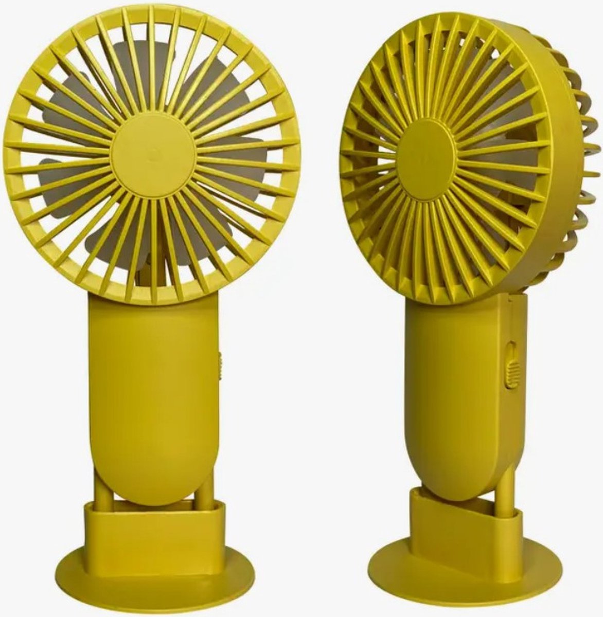 Mini ventilator- hand ventilator - krachtig - oplaadbaar - USB - geel - gadget