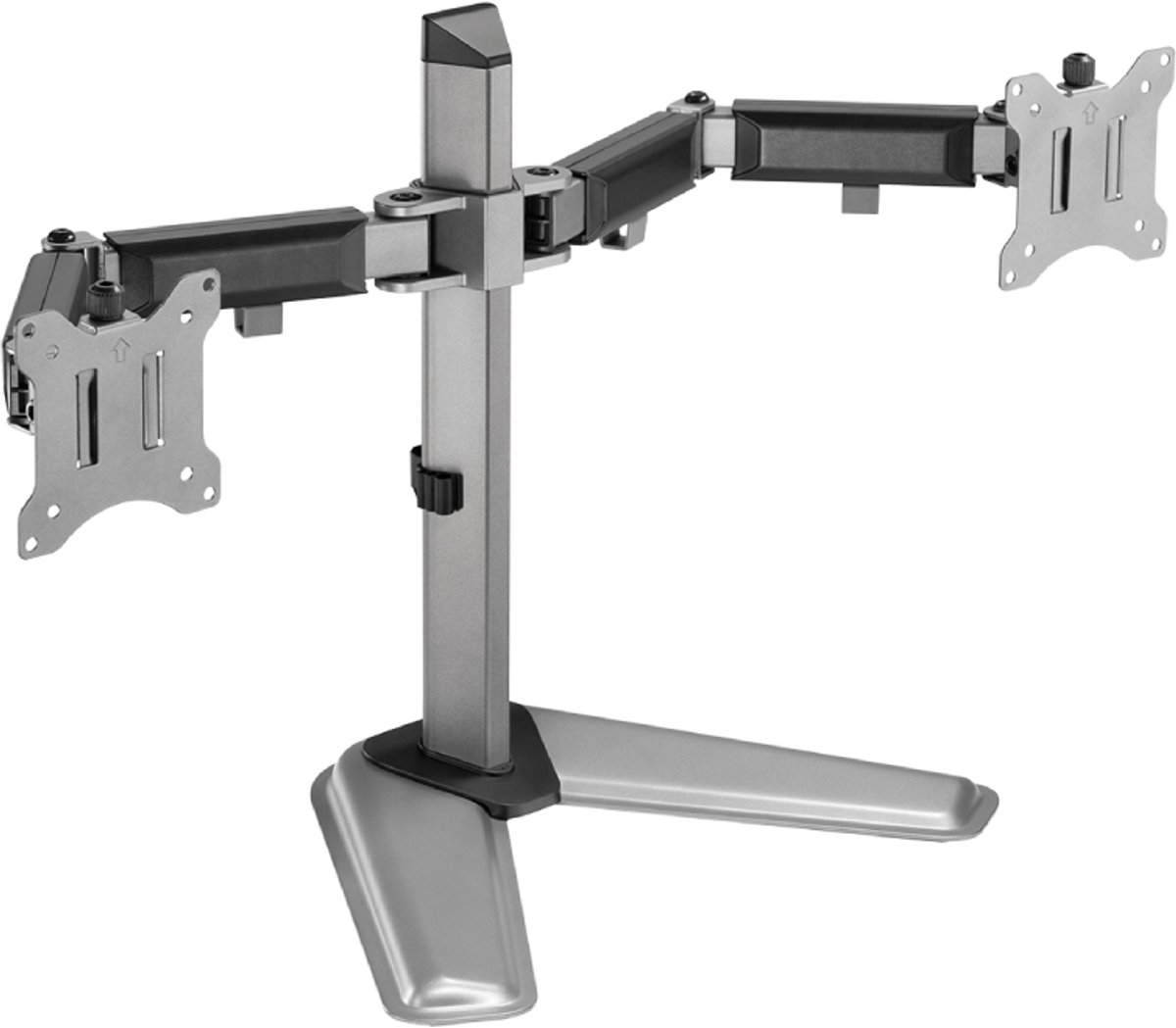 My Wall bureaustandaard voor 2 monitoren tot 32 inch / full motion / zwart/zilver