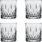 HAES DECO - Waterglas, Drinkglas set van 4 glazen - inhoud glas 280 ml - formaat glas Ø 8x9 cm - Waterglazen, Drinkglazen