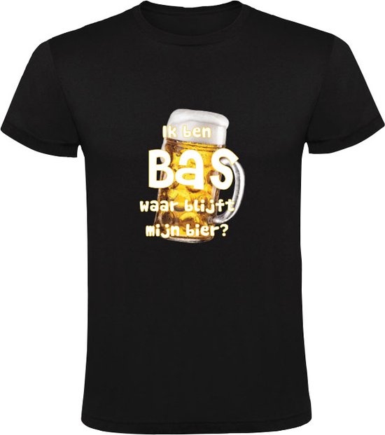 Ik ben Bas, waar blijft mijn bier Heren Tshirt cafe kroeg feest