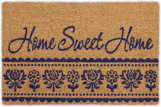 Relaxdays Deurmat 'home sweet home' - kokosmat met tekst - voetmat - 40x60 cm - antislip