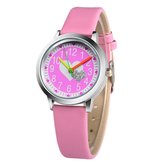 Kinder Horloge | Glitter Hart - Roze | Kunstleer | Ø 30 mm | Fashion Favorite