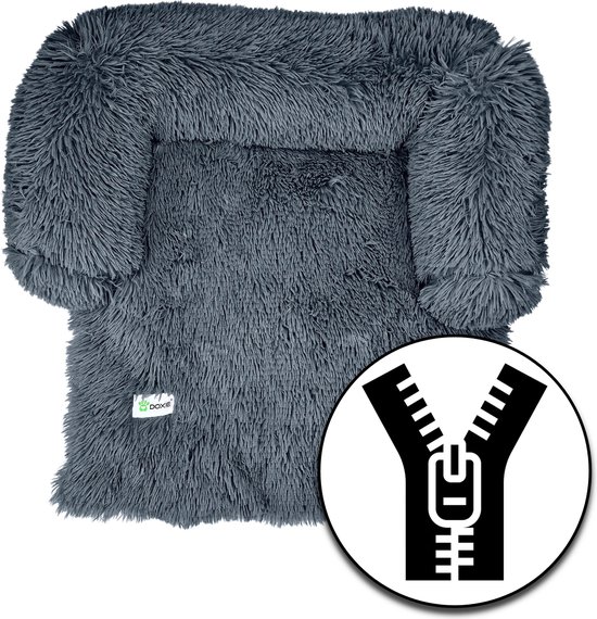 Doxie® Pluche Fluffy Donut Hondenmand – Kattenmand – Hondenkussen – Kattenkussen – Wasbaar – Antislip – ⌀ 60 cm – Wit