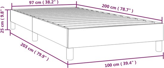 vidaXL - Bedframe - fluweel - donkergrijs - 100x200 - cm