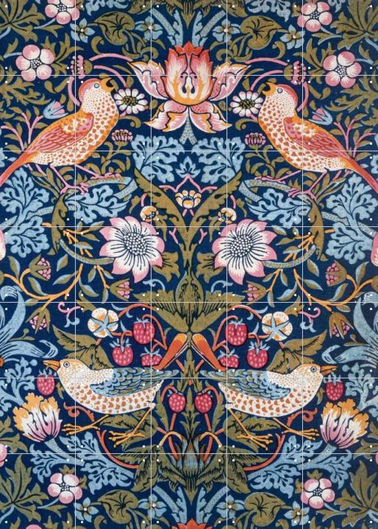 Chemin De Table Morris & Co Strawberry Thief - 250x35cm - 100% Coton - Décoration Table