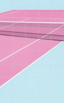 IXXI Pink Court Net - Wanddecoratie - Sport - 100 x 160 cm