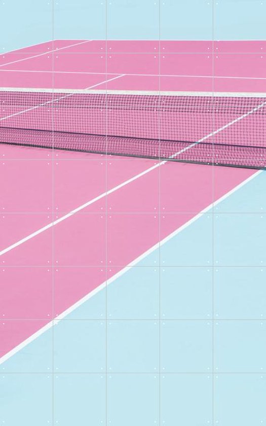 IXXI Pink Court Net - Wanddecoratie - Sport - 100 x 160 cm
