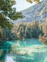 IXXI Blue Lake in Switzerland - Wanddecoratie - Bloemen en Planten - 120 x 160 cm