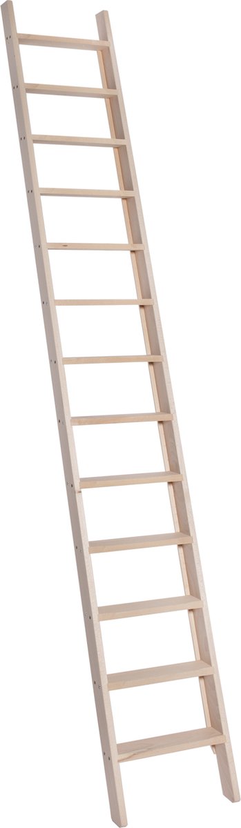 Zoldertrap - 13 treden - Stahoogte 263 cm - Houten ladder - Molenaarstrap - Beuken trap