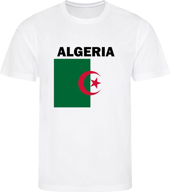 Algerije - Algeria - Al-Jazā'ir - T-shirt Wit - Voetbalshirt - Maat: S - Landen shirts