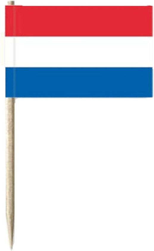 Depa Cocktailprikkers - vlag Nederland - 50x stuks - 7 cm - Vlaggetjes Holland
