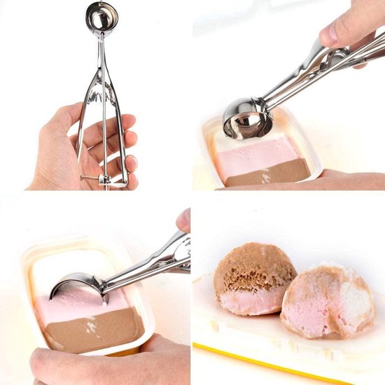 Decopatent IJsboltang - 6 Cm - Rvs Ijsschep voor Ijsbollen