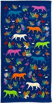 Strand/badlaken voor kinderen - jungle print - 70 x 140 cm - microvezel