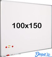 Tableau blanc 100x150 cm - Acier laqué - Magnétique - Tableau magnétique - Tableau mémo - Tableau de planification - Tableau noir - avec kit de montage