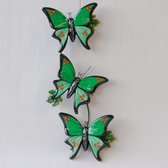 Muurdecoratie - Vlinders - Keramiek - Handbeschilderd - Fairtrade