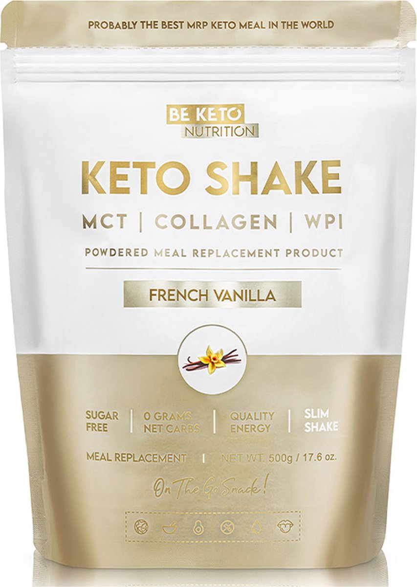 Goedkoopste Be Keto | Diet Keto Shake | French Vanilla | 1 x 500 gram