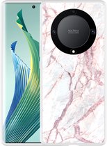 Cazy Hoesje geschikt voor Honor Magic5 Lite White Pink Marble