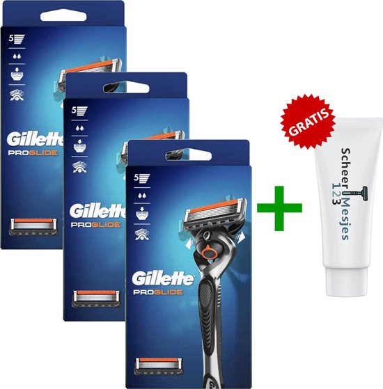 Gillette - Fusion5 - ProGlide - 3 systèmes de rasage + 6 Lames de rasoir +  crème à... | bol.com