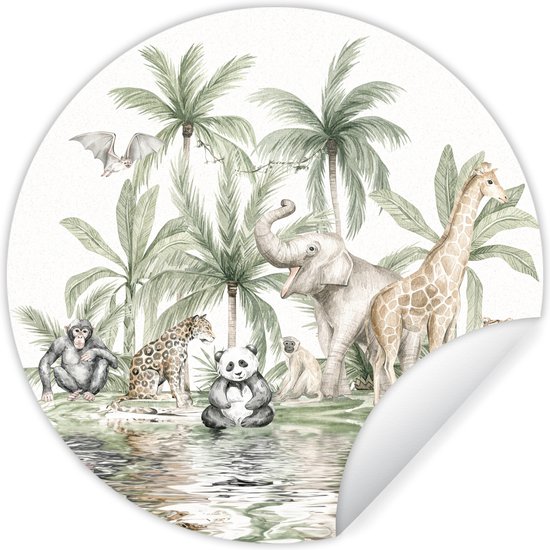 Sticker mural rond Jungle