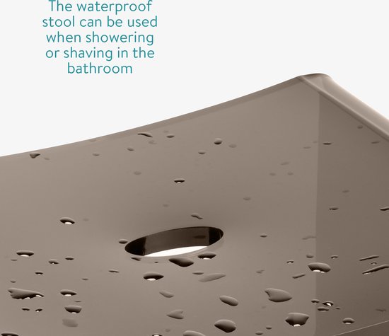 Navaris Douchekruk van acryl - Transparant krukje met anti-slip poten - Kunststof stoeltje voor in de douche, in bad of in de woonkamer - Grijs van Navaris — afbeelding 3