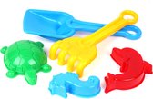 Set de plage avec 1 pelle, 1 râteau et 3 moules à sable - Multicolore - Plastique - ASSORTI - Set de jeu pour les plus petits - + 1,5 ans - Shovel Rack