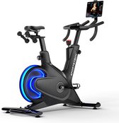 Sportstech sBike Lite - Vélo d'intérieur Smart avec LED + application avec entraînements en direct et à la demande et support de tablette à 360° pour Full Body Workout - Vélo d'appartement pour un entraînement physique efficace