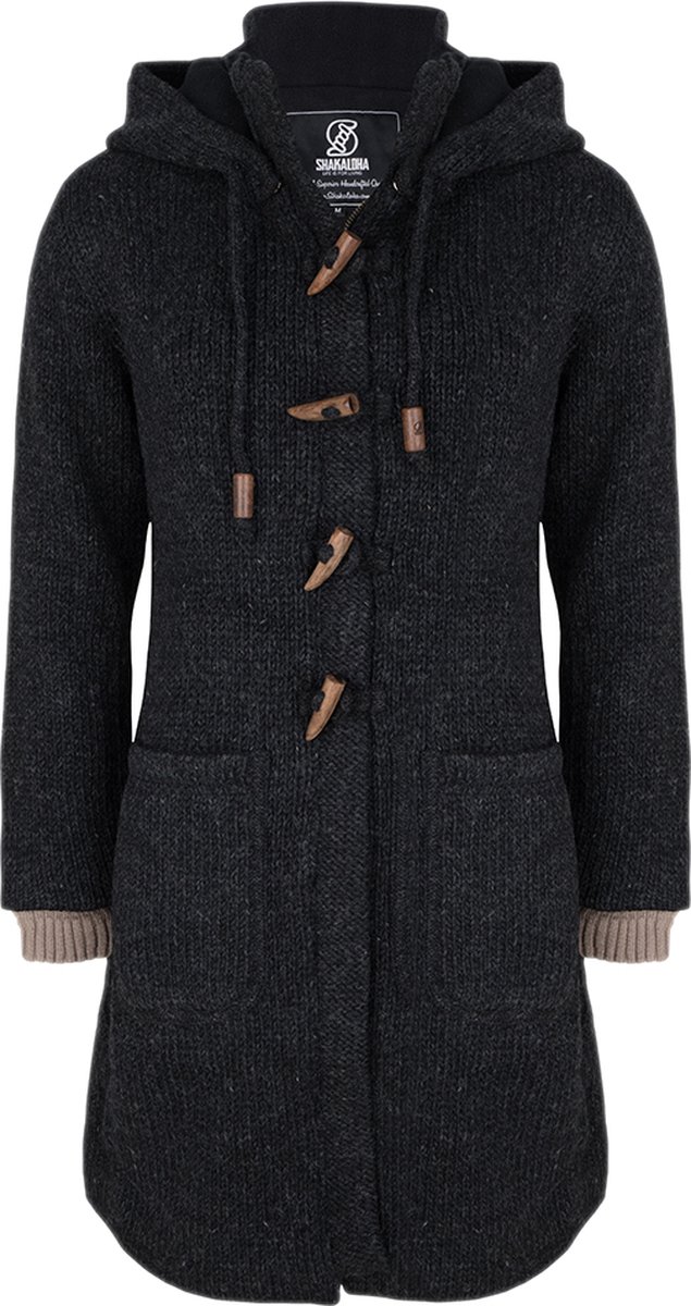 Gebreid Wollen Dames Vest van Schapenwol met Polyester Fleece voering en afneembare capuchon SHAKALOHA W Whistler DLX 3XL Antraciet