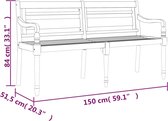 vidaXL - Bankje - Batavia - met - zwart - kussen - 150 - cm - massief - teakhout