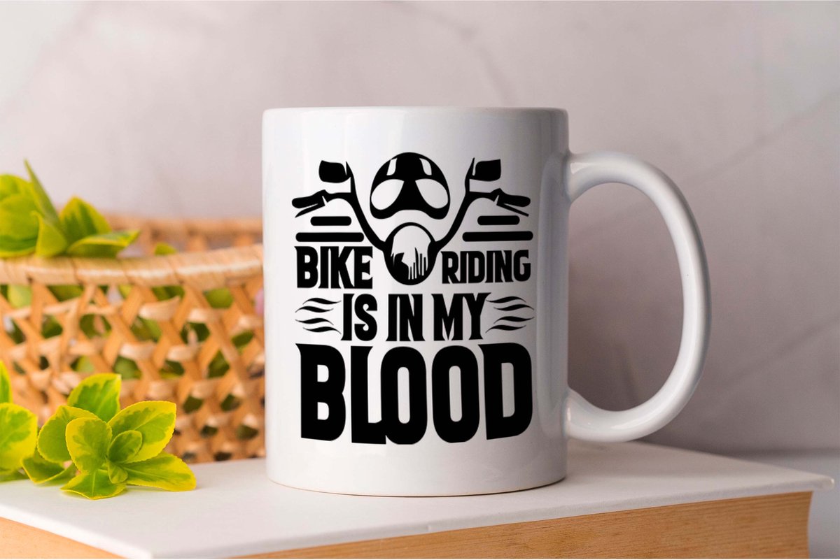 Mok Bike Riding Is In My Blood - Motorfiets - Ride - Bike - I love Motorcycle - Motorcycle- I love Bike - sport - Fiets - Life & Motorcycle - Bike Addict - Riding.