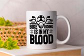 Mug Le vélo est dans mon sang - Moto - Ride - Vélo - J'aime la Motorcycle - Motorcycle- J'aime le vélo - le sport - Vélo - Life et Motorcycle - Bike Addict - Riding.