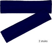 Haarband Hoofdband Basic - 6cm - 2 stuks - Donker Blauw - Casual Sport Yoga - Stof Elastisch