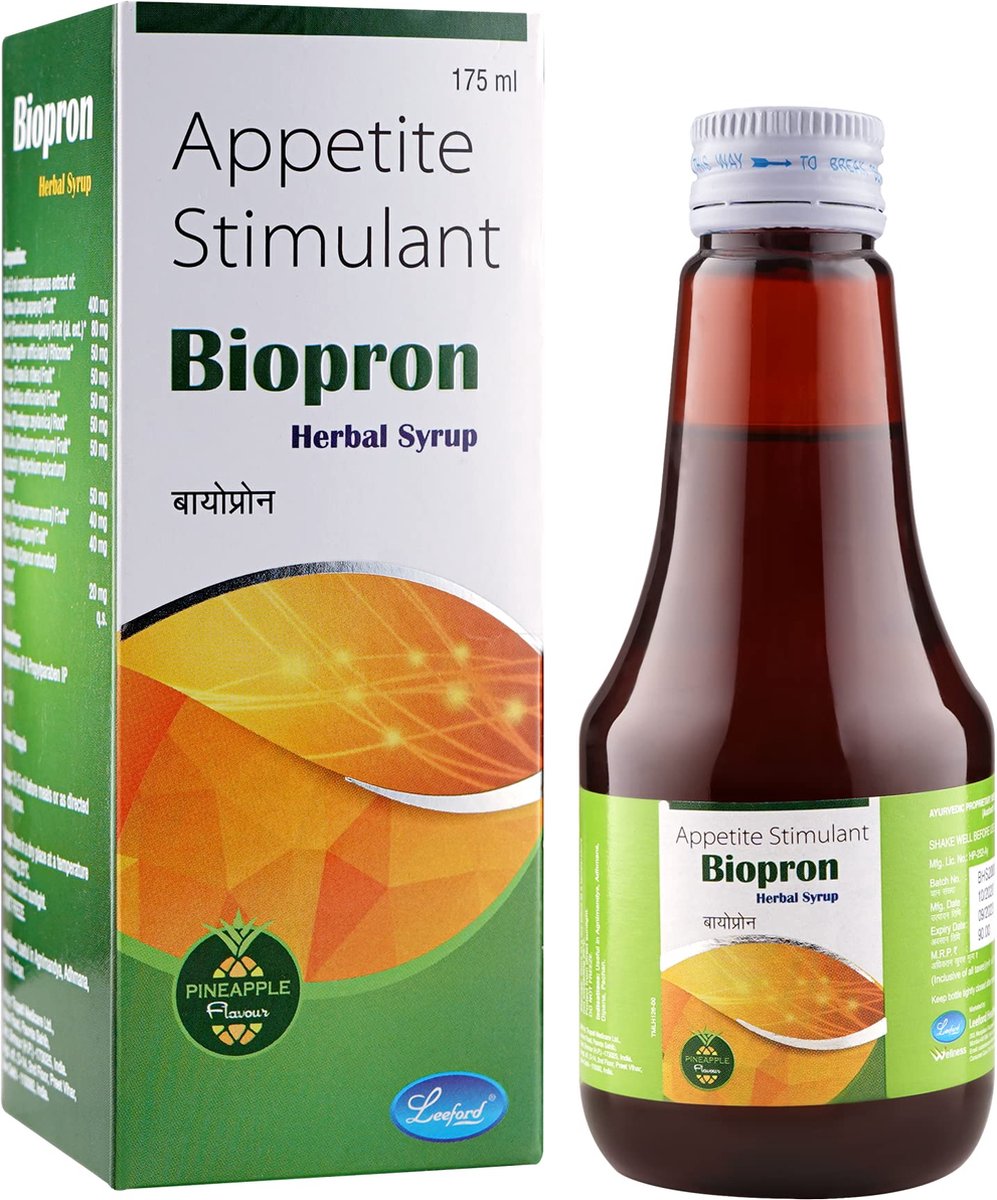 Biopron Weight Gainer Herbal Siroop (175 ml) | Alternatief Apetamin | Mass Gainer | Appetite Booster | Gewichtstoename | Aankomen | Eetlustopwekker