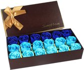18 Pièces Feuilles de Savon Rose Blauw - Savon pour les Mains - Cadeau pour Mariage, Saint Valentin, Anniversaire, Fête des Mères