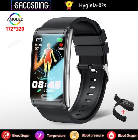 Hygieia-02s Compteur de montre de glycémie non invasif avec bracelet  intelligent... | bol