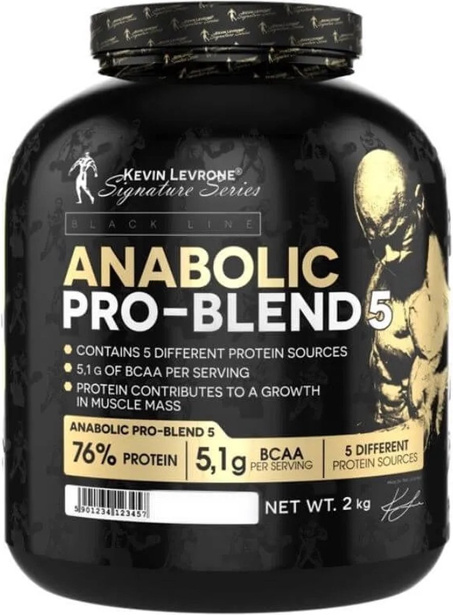 Levrone Anabolic Pro-Blend 5 - Isolaat, Hydrolizaat, Caseine, Concentraat Mix - 2000g - Aardbei / Strawberry