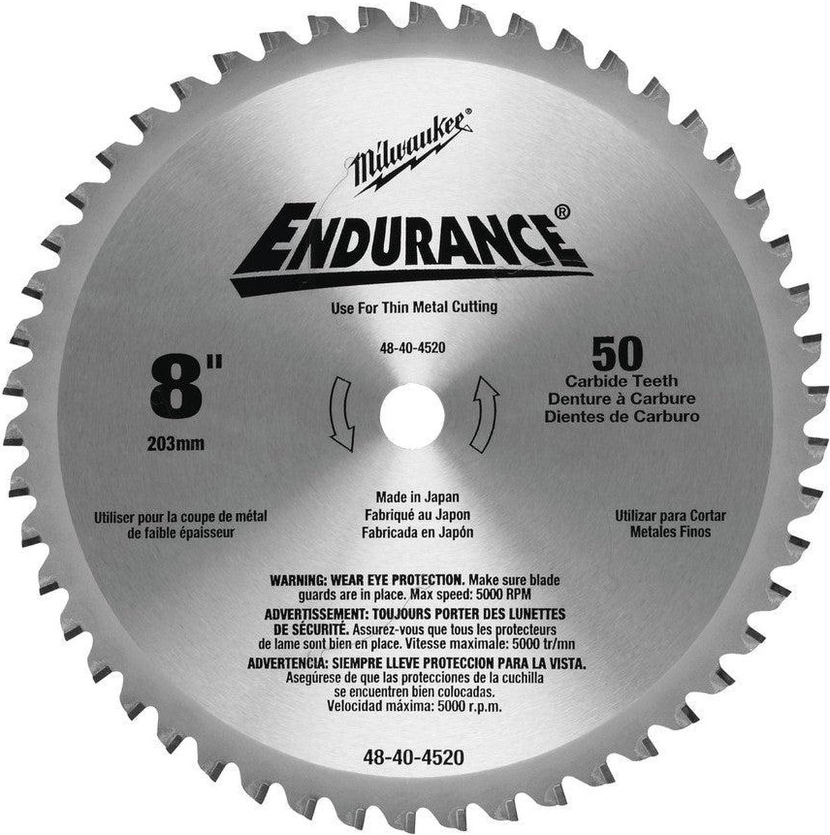 Milwaukee Cirkelzaagblad voor Metaal | Ø 203mm Asgat 15,87mm 50T - 48404520