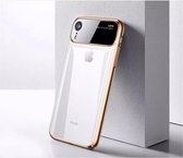 Apple iPhone XR TOTU Magic Mirror/ gehard TPU beschermhoes kleur transparent met gouden randen + gratis screenprotector