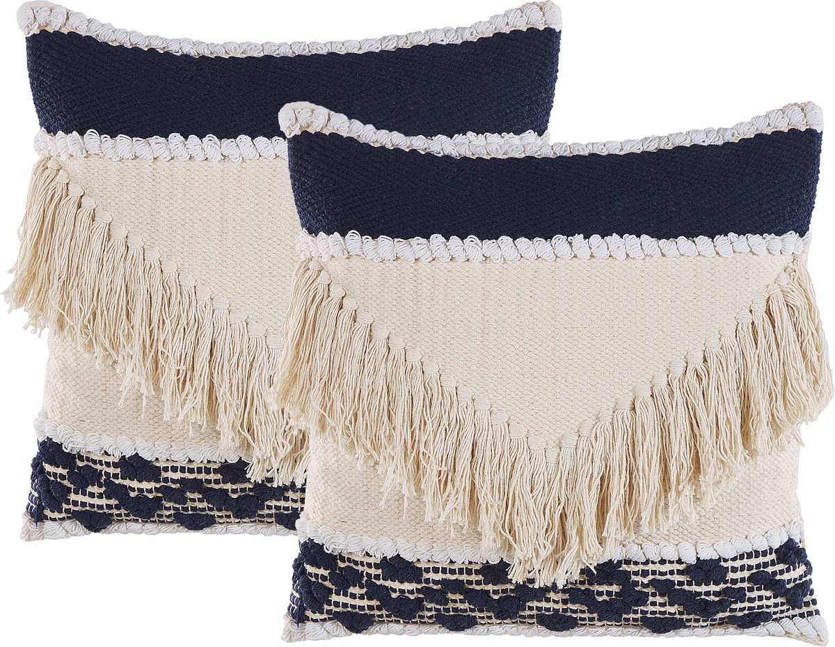 SOFCA - Sierkussen set van 2 - Crème - 45 x 45 cm - Katoen