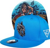 Capiche® Snapback Pet Heren – Njord – Blauw – Verstelbaar met Druksluiting – Sportcap – Baseball Cap – Mannen Cap – Noorse Mythologie