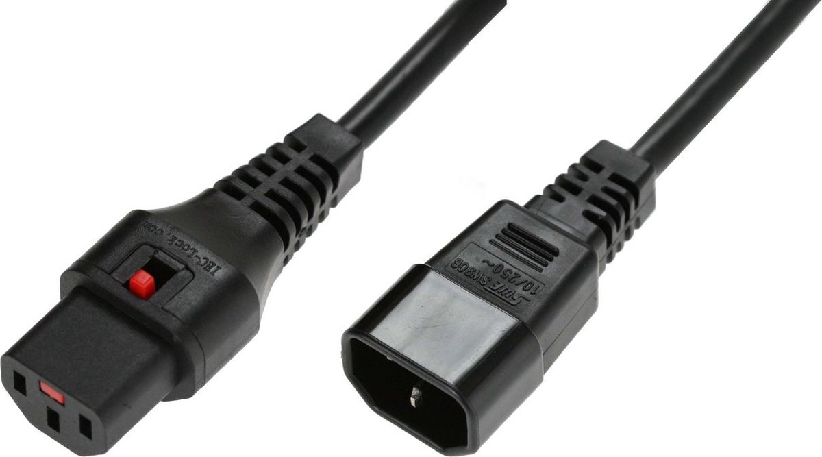 Microconnect PC1003 electriciteitssnoer Zwart 1,5 m C13 stekker C14 stekker
